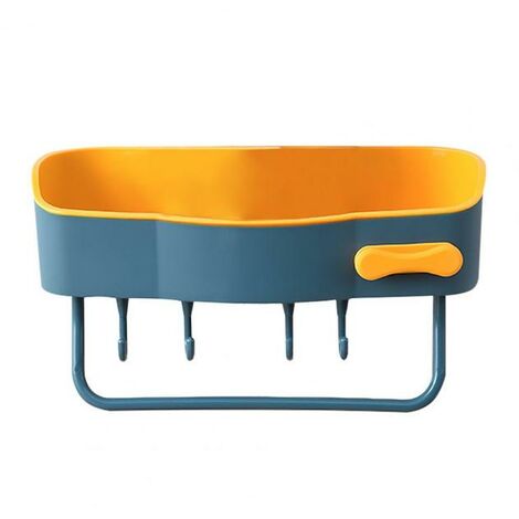 Organiseur de salle de bain avec crochets, peu encombrant, plateau sans trace, pour toilettes,Atrovirens
