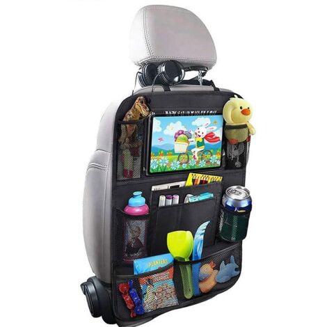 Organiseur de siège arrière avec 9 poches, sac de voyage multifonctionnel, noir