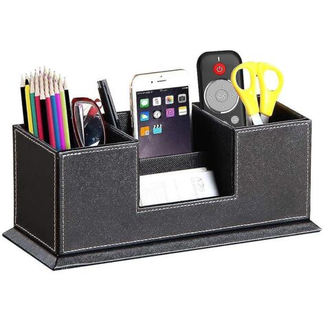 Organiseur de stylos mignon en cuir, porte-crayons, pot à crayons/support/plateau/récipient/rangement, organiseur de bureau