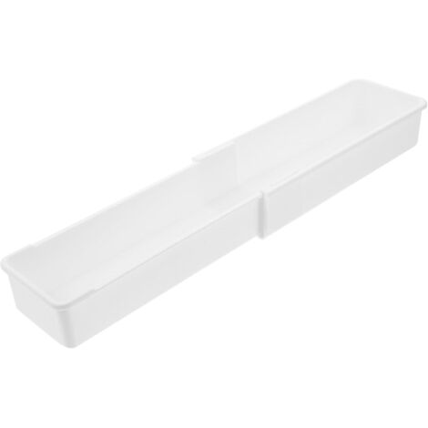 Organiseur de Tiroir Extensible en Plastique Blanc Cuisine, Boîte Rangement pour Couverts Capacité Solide et Facile à Nettoyer, Design Simple Tableware -
