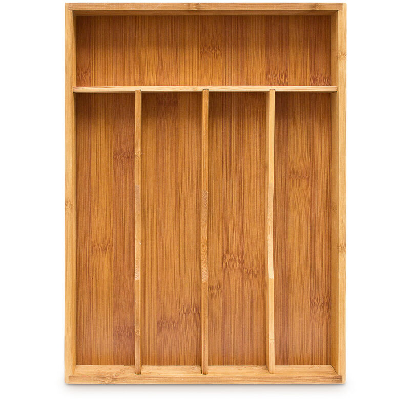 Organiseur de tiroir, range-couverts pour la cuisine, en bambou et mdf, hlp : env. 4,5 x 25,5 x 34 cm, nature - Relaxdays