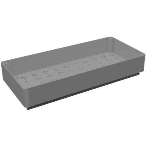 Organiseur de tiroirs amovible ensemble 3 pieces rangement multi niveaux materiaux ABS couleur gris pratique pour cuisine.