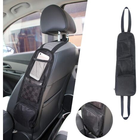 Organiseur de voiture, organisateur latéral de siège d'auto, sac de rangement de voiture pliable, poches en filet, sac de suspension multifonctionnel pour siège d'auto avec plusieurs poches pour camio