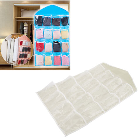 Organiseur mural à poches pour placard et porte avec 16 compartiments polyester imperméable 72x42cm - Support de rangement pour chambre/salon/cuisine