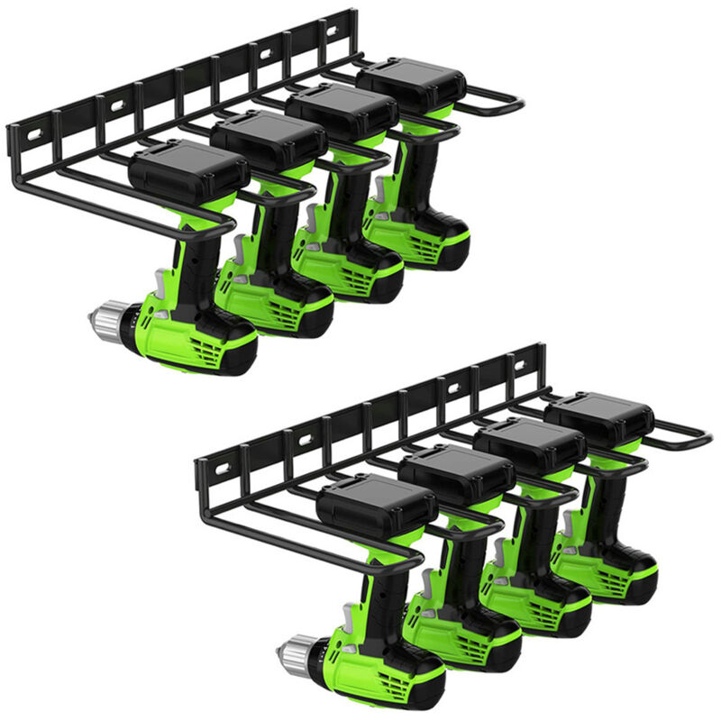 Organiseurs muraux pour outils électriques, support mural épais et robuste pour perceuse de garage, panneau perforé, 37.8 x 17.5 x 4.5 cm - 2