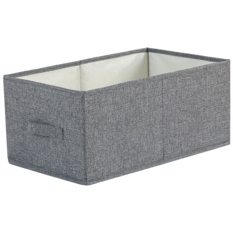 Organisierte Aufbewahrung: Faltbare Aufbewahrungsbox - Gewebter Leinen-/Baumwollkorb mit PP-Platte - Grau - XL (50×40×29cm)