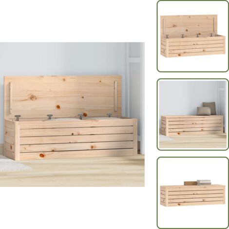 Organización del hogar - vidaXL Caja de almacenaje madera maciza de pino 109x36,5x33 cm - Almacenamiento de objetos