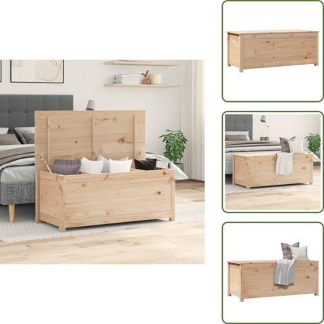 Organización del hogar - vidaXL Caja de almacenamiento madera maciza de pino 110x50x45,5 cm - Almacenamiento de objetos