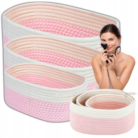 ORGANIZADOR BOHO SET 3 PIEZAS PREMIUM cesta cosméticos juguetes cesta baño
