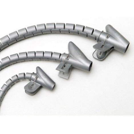 Organizador Cables Con Clip Gris 15 mm. 2,5 M.