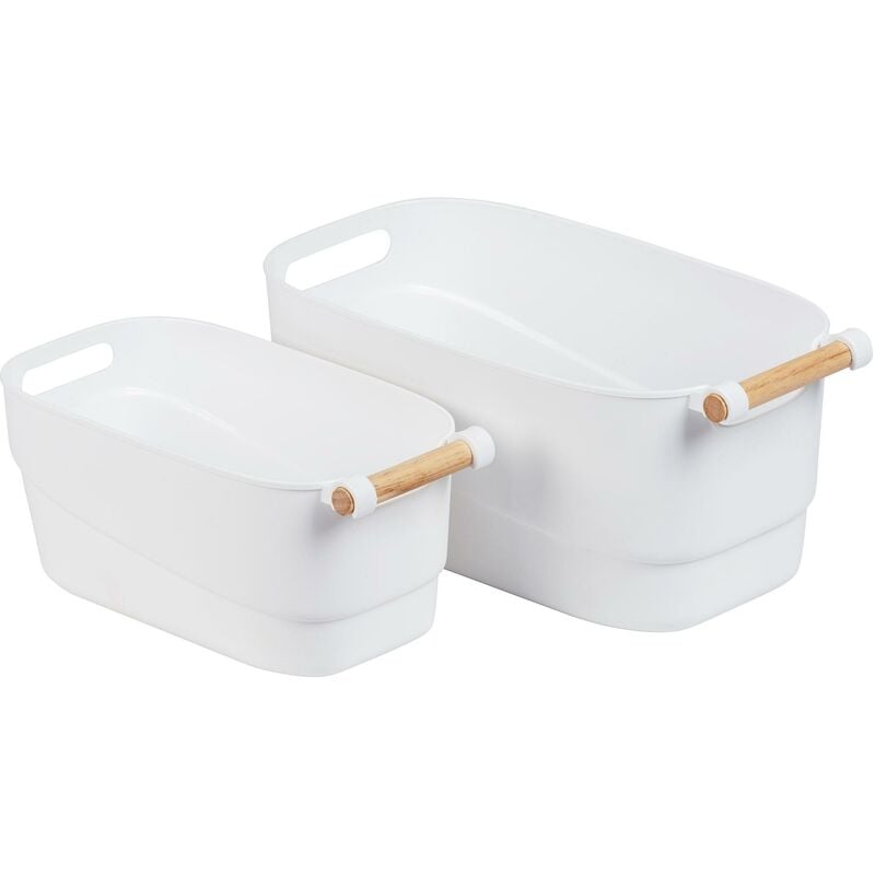 

Organizador con asa de madera blanco Talla M