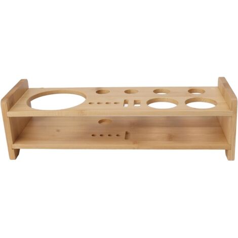 Organizador de barra de almacenamiento de herramientas de bar de madera de bambú de gran capacidad que ahorra espacio para uso doméstico y profesional 11,4 x