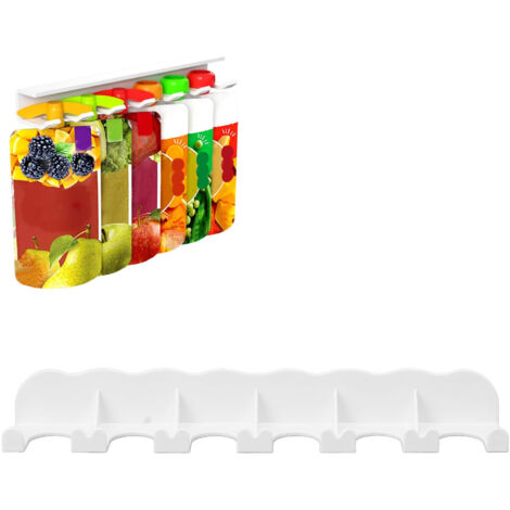 Organizador de bolsas de alimentos de ABS con 6 agujeros, cierres redondos, forma de helicóptero, para botellas de yogur.