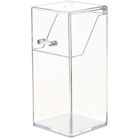 Organizador de brochas de maquillaje de acrílico transparente con tapa, ideal para guardar brochas de maquillaje y lápices de cejas.