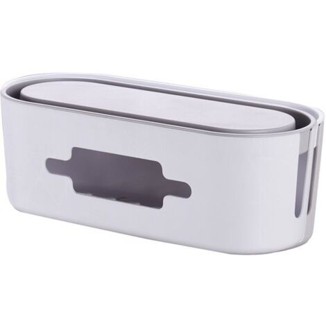 Organizador de cables - Caja de cables - Caja de empalmes - Conector de cables - Tirador de cables - Caja de cables para exteriores - 1 pieza - 32 x 13 x 11,5 cm - Blanco