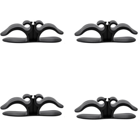 Organizador de cables de cocina, 9,6 x 3 cm, pequeño enrollador de cables multifuncional para electrodomésticos de cocina, negro, 4 unidades.