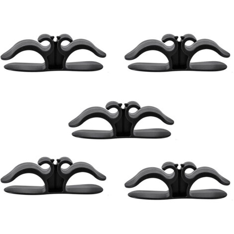 Organizador de cables de cocina, 9,6 x 3 cm, pequeño enrollador de cables multifuncional para electrodomésticos de cocina, negro, 5 unidades.