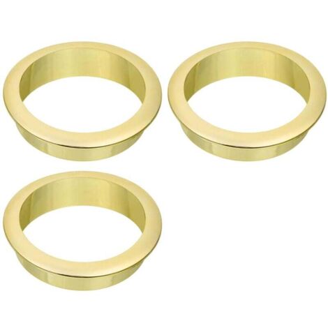 Organizador de cables de escritorio - Anillas decorativas para cajas de cables de muebles, gestión de cables para computadora de escritorio, paquete de 3 (dorado brillante)