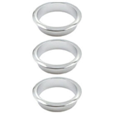 Organizador de cables de escritorio - Anillo decorativo para cajas de cables de muebles, gestión de cables para computadoras de escritorio, paquete de 3 (plata brillante)