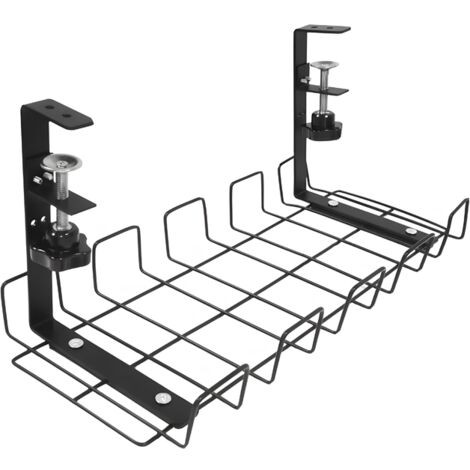 Organizador de cables debajo del escritorio, organizador de cables, soporte para cables, para escritorio, negro HDWR SolidHand-CM01