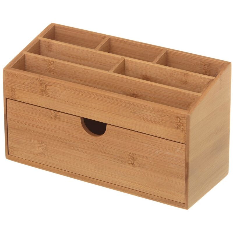 

Organizador de cajón marrón nórdico bambú de 15x25x13 cm