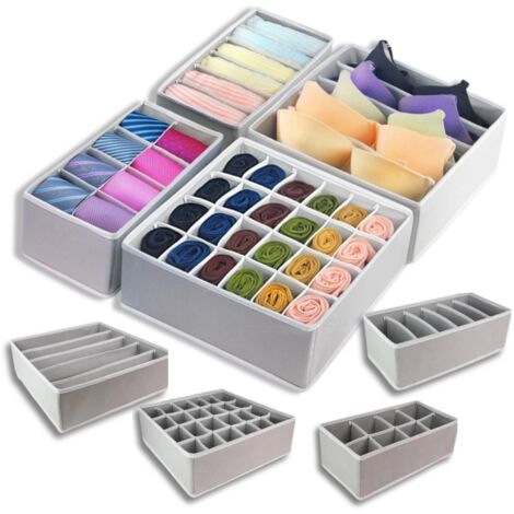 Organizador de cajones de armario, conjunto de ropa interior con compartimento plegable 4 en 1