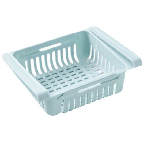 Organizador de cajones para refrigerador (1 pieza, azul), estante para cajones, contenedor, caja de almacenamiento, divisor para refrigerador, organizador para el hogar