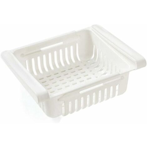 Organizador de cajones para refrigerador, accesorio de cocina, cajón, estante, caja de almacenamiento, separador de refrigerador, organizador para el hogar (1 pieza, blanco)