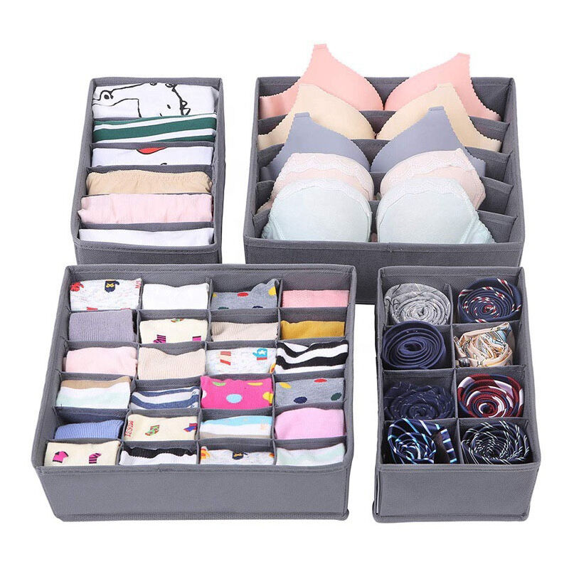 Almacenamiento y organización color crema marrón 3Ybird Miu Color 4 cajas divisoras armario para ropa interior vemax.es