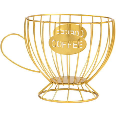 Organizador de cápsulas de café, expositor de aperitivos, estante de almacenamiento de cocina, soporte de oficina, accesorio para rincón de café en el hogar - dorado