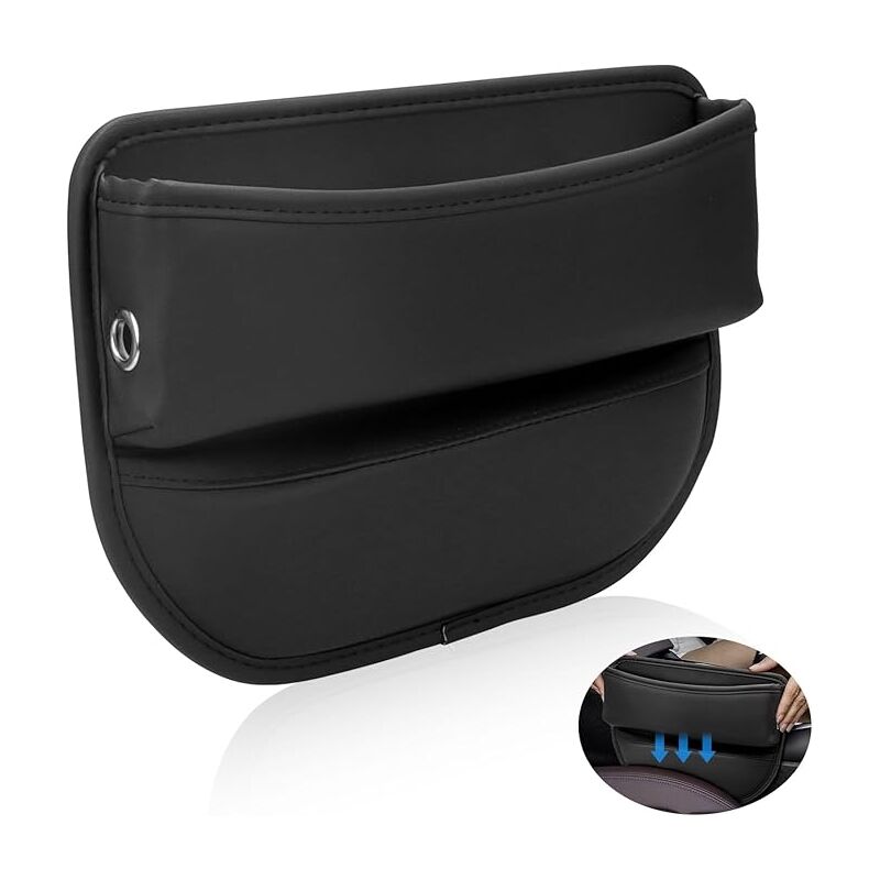 Csparkv - Organizador de coche organizador de espacio para asientos de coche, caja de almacenamiento de consola central de cuero pu para teléfonos