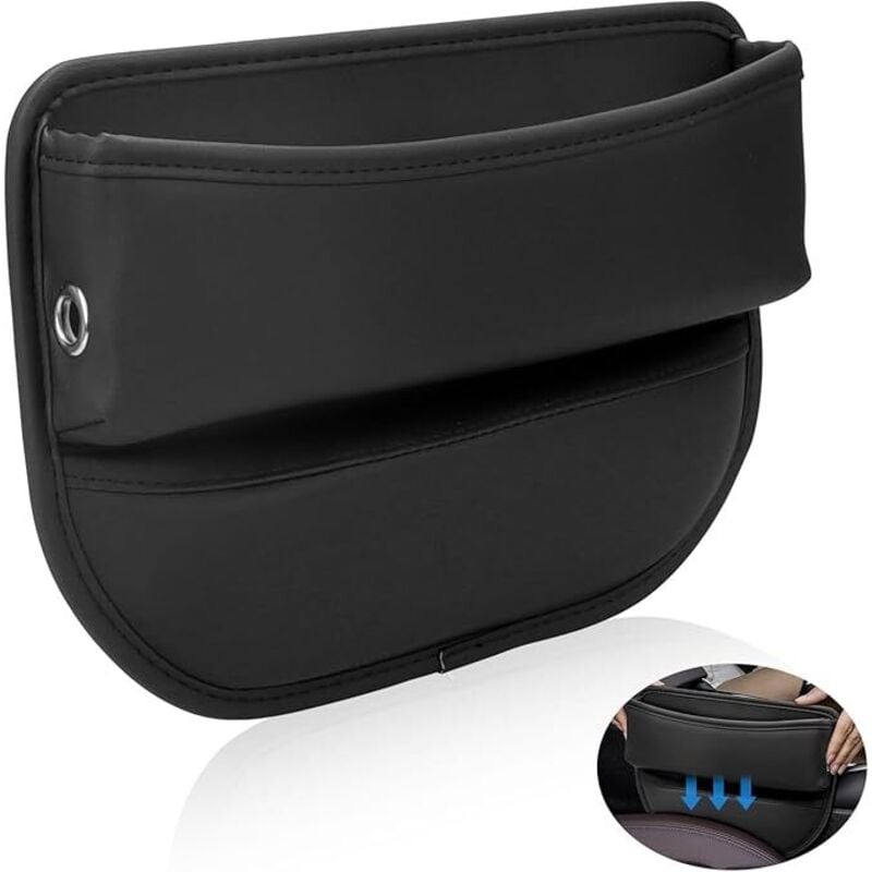 Organizador de coche Csparkv organizador de espacio para asientos de coche, caja de almacenamiento de consola central de cuero pu para teléfonos