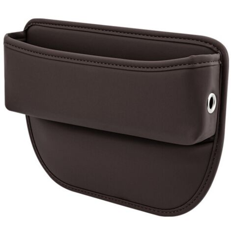 Organizador de coche, espacio para el asiento, bolsillo de cuero sintético para la consola delantera, para teléfonos móviles, llaves, tarjetas, gafas, carteras (negro)
