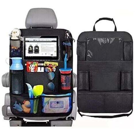 Organizador de coche KZQ, 41 × 61 cm, tela Oxford antipatadas, ideal para el asiento trasero, iPad/bolso, organizador infantil (1 unidad)