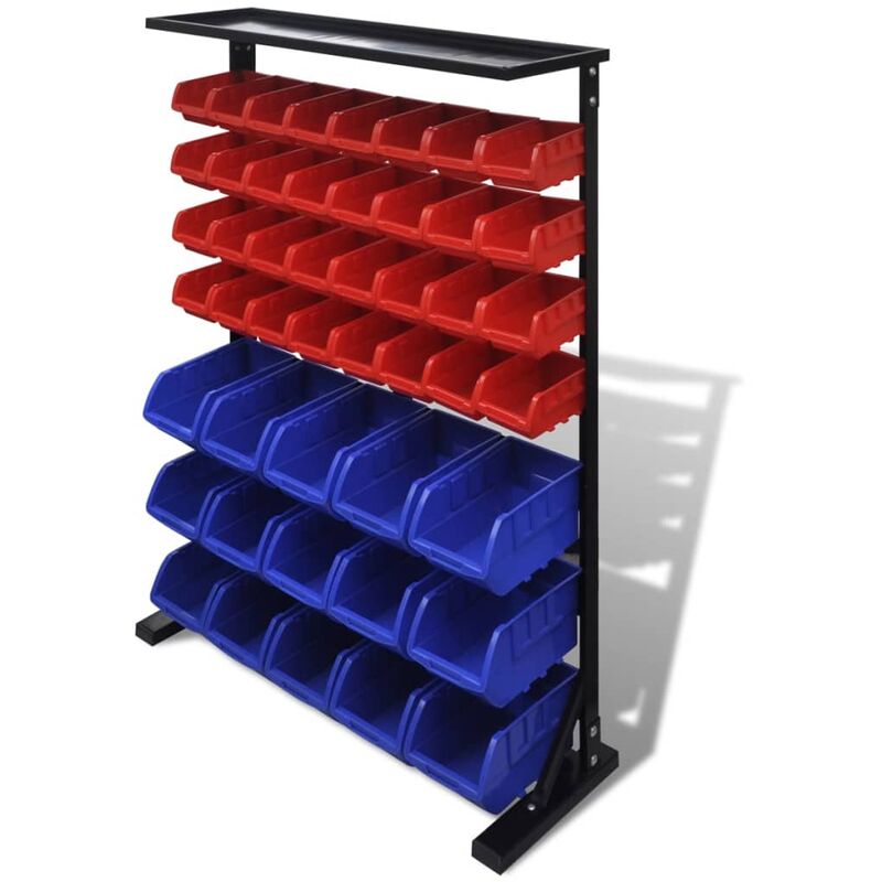 

Bh Design - Organizador de herramientas para taller, Azul/ Rojo