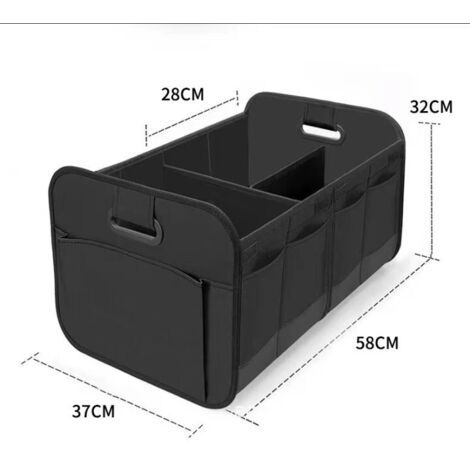 Organizador de maletero plegable, organizador de coche, caja de almacenamiento, 58 cm x 32 cm x 37 cm