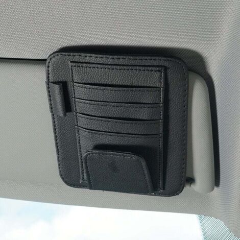 Organizador de parasol para coche KZQ, clip de cuero para colgar gafas, accesorios para interior de coche