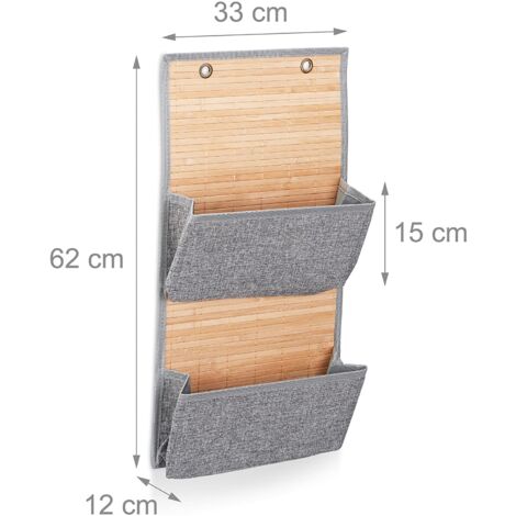 Organizador de pared y soporte para mueble accesorio de baño bambú y gris 130001731