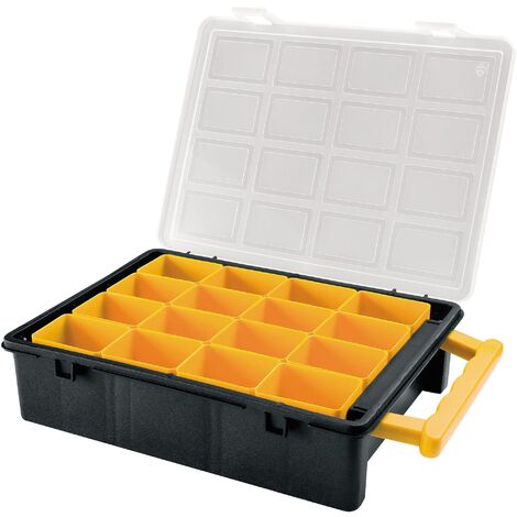 ARTPLAST Organizador de plástico con 16 cajas extraíbles L 242 x P 188 x H 60 mm. - Negro / Amarillo