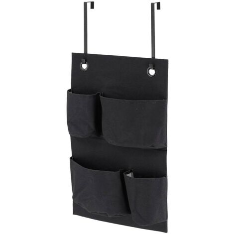 Organizador de puerta de poliéster con 4 bolsillos - negro - Tendance