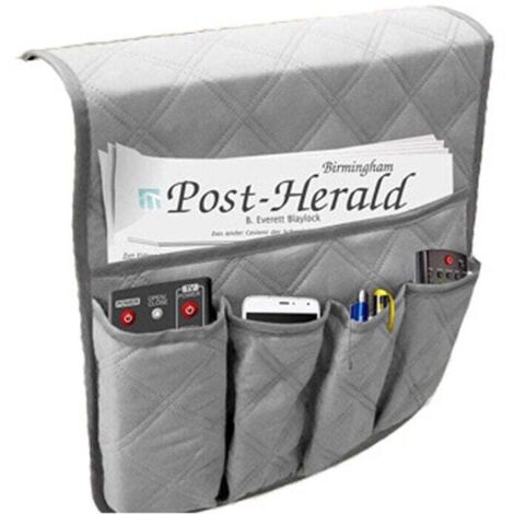 Organizador de reposabrazos de sofá, bolsillo antideslizante para reposabrazos de sofá, bolsa de almacenamiento de tela para teléfonos móviles, gafas, control remoto de TV, bolsa para ahorrar espacio