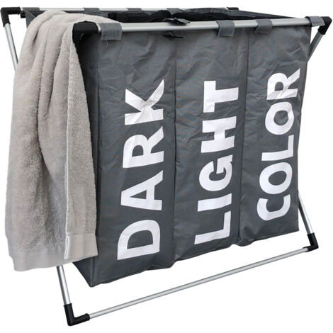 Organizador de ropa con 3 compartimentos - Gris oscuro