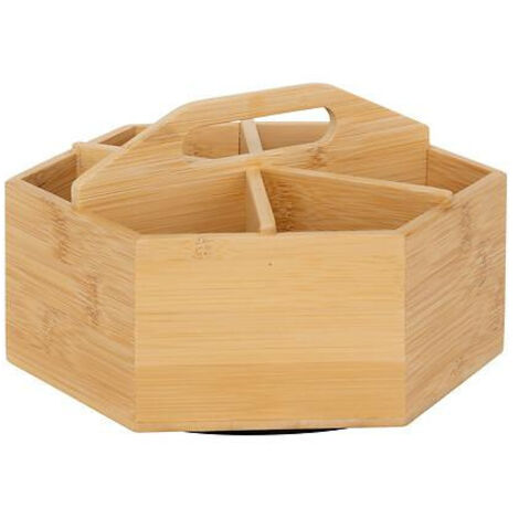 Organizador de té giratorio de bambú - 5five