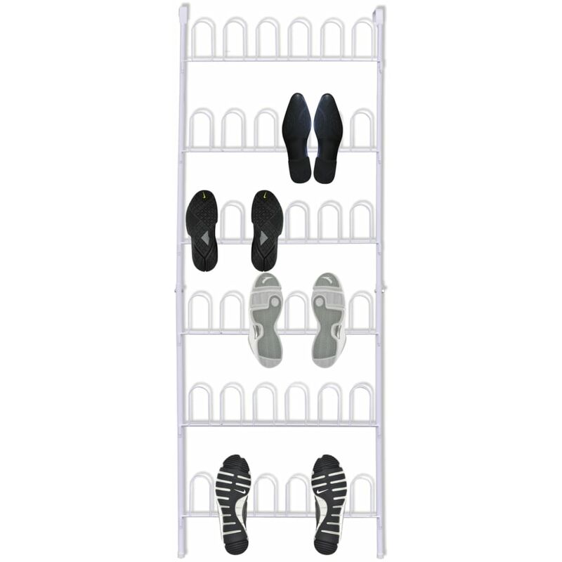 

Organizador de zapatos de metal blanco, 18 pares
