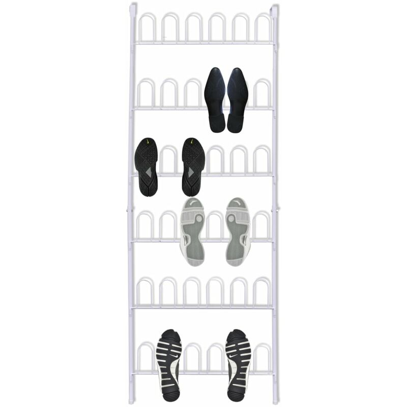 

Organizador de zapatos de metal blanco, 18 pares - Blanco