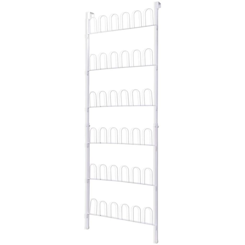 

Vidaxl - Organizador de zapatos de metal blanco, 18 pares - Blanco