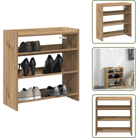 Organizador de zapatos - vidaXL Zapatero artesanal de madera contrachapada 60x25x62 cm - Estante decorativo