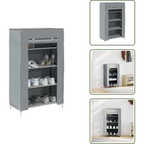 Organizador de zapatos - vidaXL Zapatero gris 60,5x30x97 cm tejido no tejido - Estante de acero