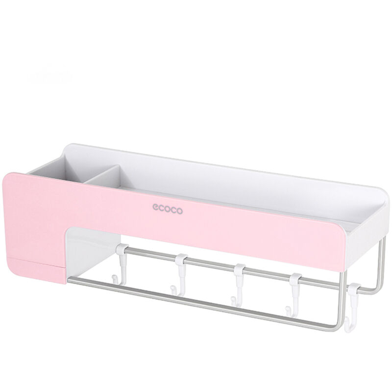 

Organizador del almacenamiento del estante del cuarto de bano de estante de ducha magnetico montado en la pared,Rosa - Ecoco