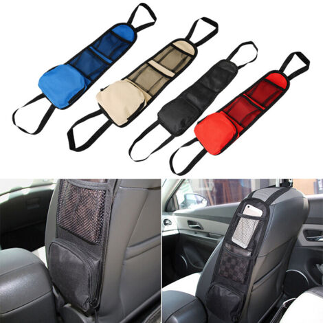 Organizador lateral para asiento de coche, bolsa de almacenamiento de malla colgante con múltiples bolsillos (1 unidad)